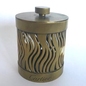 Vintage Mid Century Cartier Brass Candle Holder With Lid